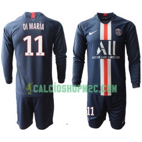 Paris Saint Germain Di Maria 11 Bambino Maglia Prima 2019/2020 Manica Lunga (+ Pantaloncini)